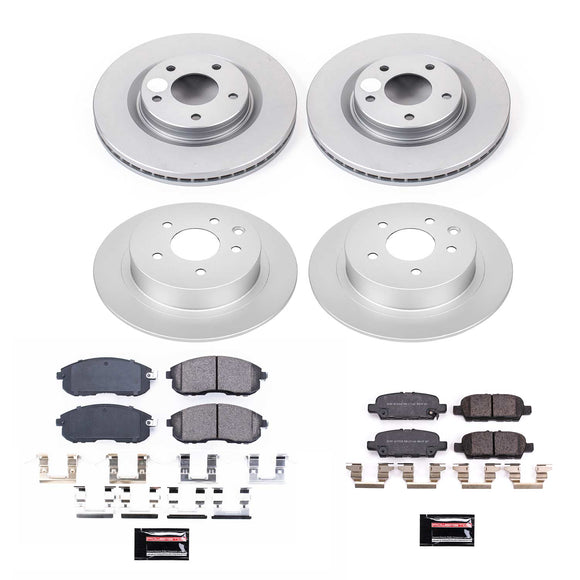 PowerStop Genuine Geomet Coated Rotor and Low-Dust Ceramic Brake Pad Kit