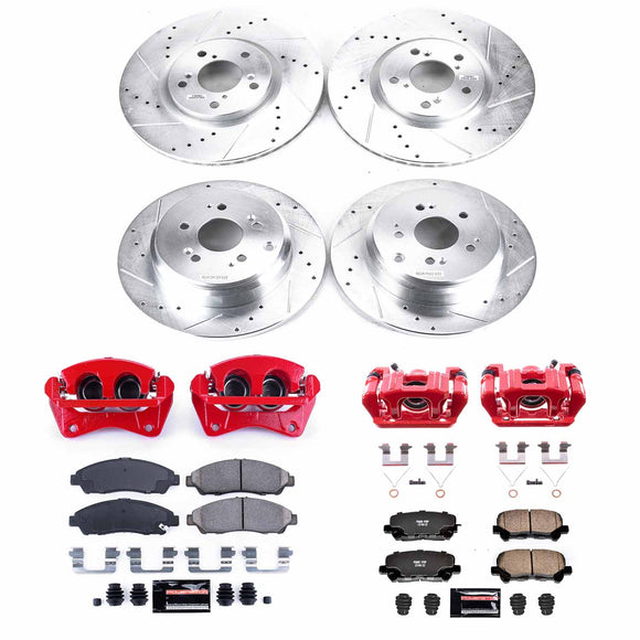 PowerStop Z23 Daily Driver Carbon-Fiber Ceramic Pads Drilled & Slotted Rotor & C