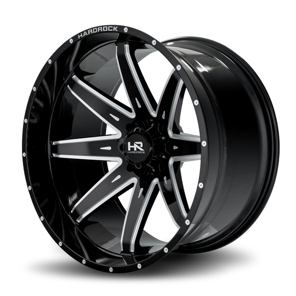 26x14 Hardrock Painkiller XPosed Gloss Black Milled 8x170 ET-76 wheel/rim