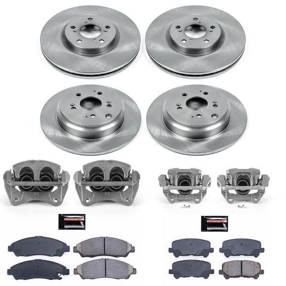 PowerStop OE Stock Replacement Low-Dust Ceramic Brake Pad, Rotor and Caliper Kit