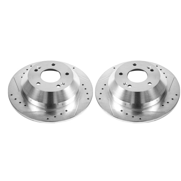 PowerStop Evolution Drilled Slotted Rotors Pair Rear For Hyundai Santa Fe