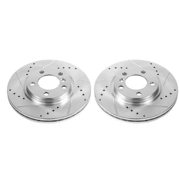 PowerStop Evolution Drilled Slotted Rotors Pair Front For Mini Cooper Countryman