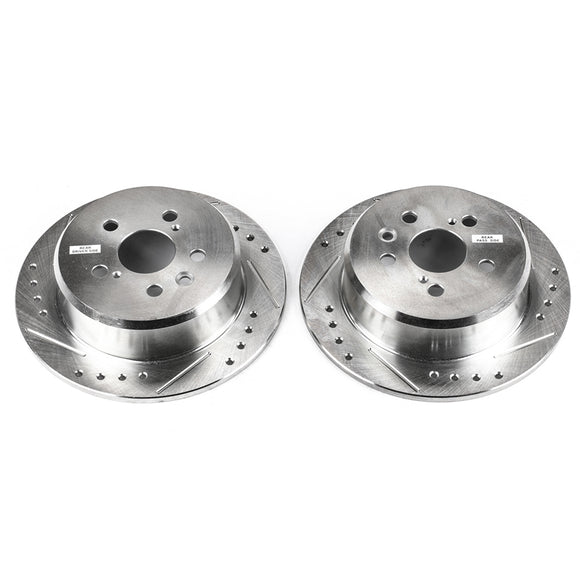 PowerStop Evolution Drilled Slotted Rotors Pair Rear For Toyota Celica