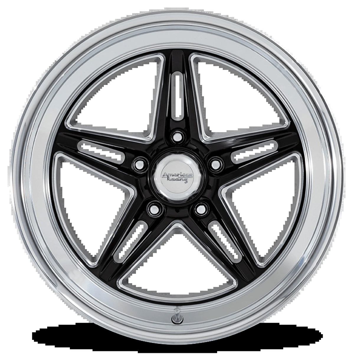 18X8 American Racing Vintage VN514 Groove Black 5X114.3 5X4.5 ET0 Whee ...