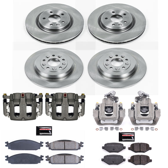 PowerStop OE Stock Replacement Low-Dust Ceramic Brake Pad, Rotor and Caliper Kit