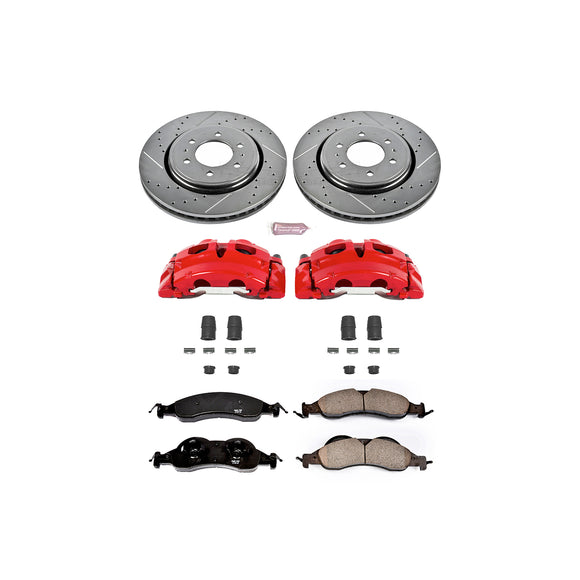 PowerStop Z23 Daily Driver Carbon-Fiber Ceramic Pads Drilled & Slotted Rotor & C