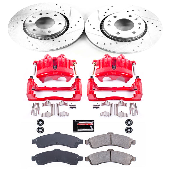 PowerStop Z23 Daily Driver Carbon-Fiber Ceramic Pads Drilled & Slotted Rotor & C