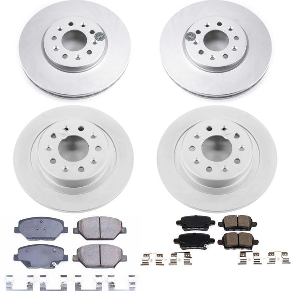 PowerStop Genuine Geomet Coated Rotor and Low-Dust Ceramic Brake Pad Kit