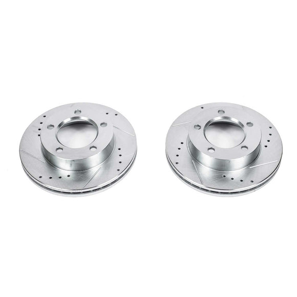 PowerStop Evolution Drilled Slotted Rotors Pair Front For Ford Bronco