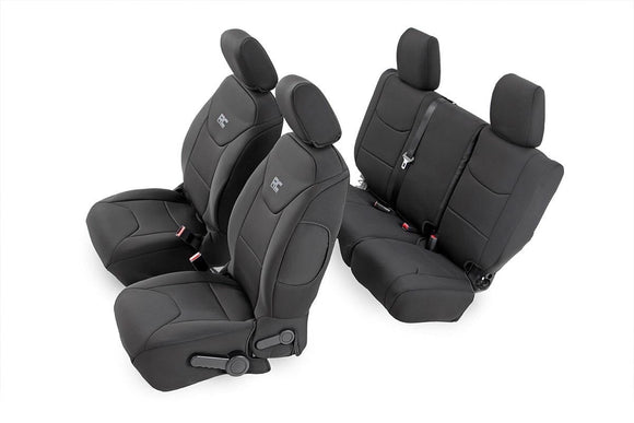 Rough Country Seat Covers Front and Rear For Jeep Wrangler JK 13-18