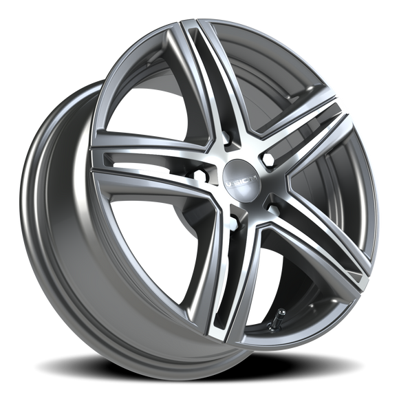 15X6.5 Vision 640 Nitrous Gunmetal Machined Wheel 5x114.3 5x4.5 ET38