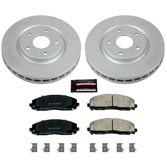 PowerStop Genuine Geomet Coated Rotor and Low-Dust Ceramic Brake Pad Kit