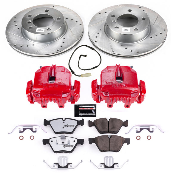 PowerStop Z26 Street Performance Ceramic Brake Pad, Drilled Slotted Rotor, and C