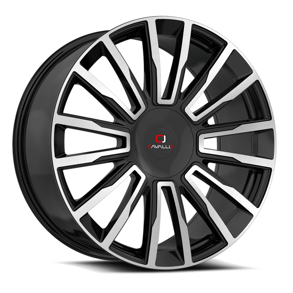 22x9.5 Cavallo CLV-47 Gloss Black Machined 6x135/139.7 ET25 wheel/rim