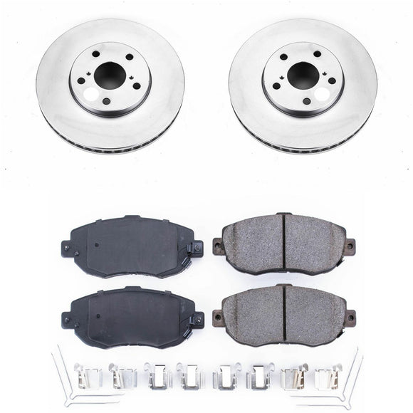 PowerStop Genuine Geomet Coated Rotor and Low-Dust Ceramic Brake Pad Kit