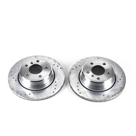 PowerStop Evolution Drilled And Slotted Rotors Pair Rear For BMW X5