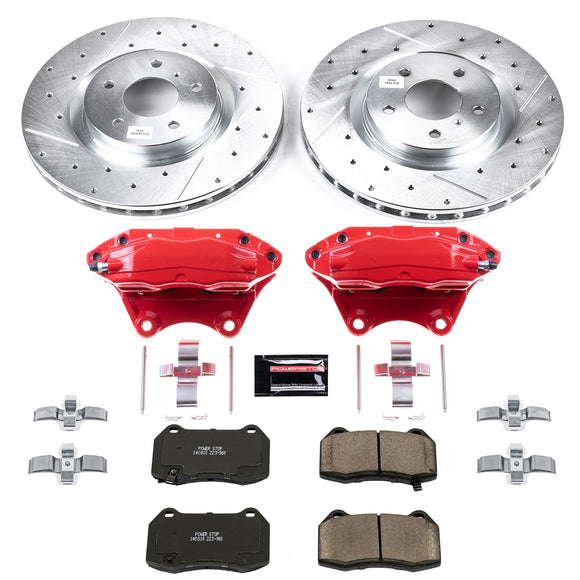 PowerStop Z23 Daily Driver Carbon-Fiber Ceramic Pads Drilled & Slotted Rotor & C