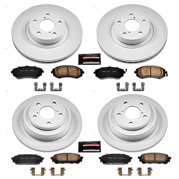 PowerStop Genuine Geomet Coated Rotor and Low-Dust Ceramic Brake Pad Kit