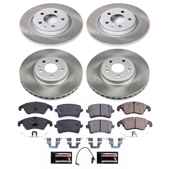 PowerStop Semi-Coated Rotor and Low-Dust Ceramic Brake Pad Kit