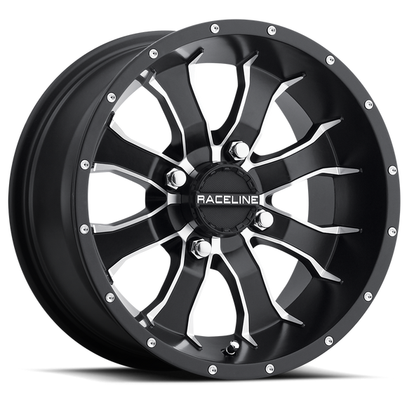 12x7 Raceline A77 Black / Machined 4x156 ET5 Wheel Rim