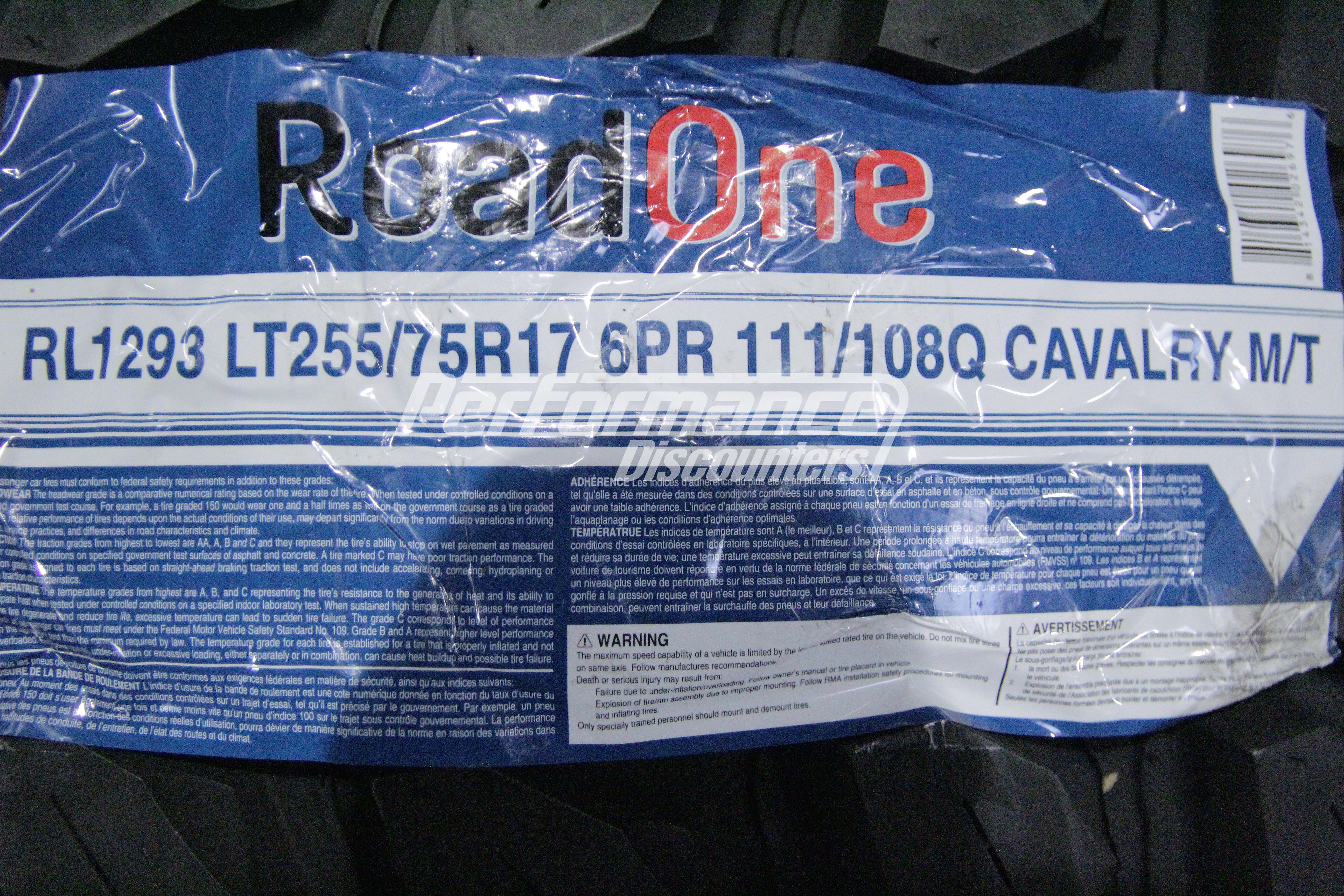 Roadone Cavalry M/T Mud Tire(s) 255/75R17 LRC BSW 111Q 2557517