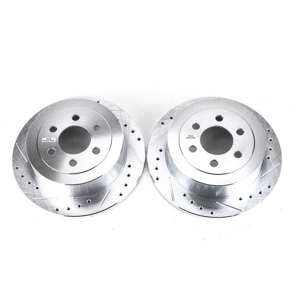 PowerStop Evolution Drilled Slotted Rotors Pair Rear For Dodge Dakota