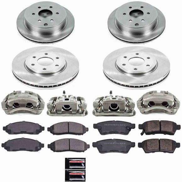 PowerStop OE Stock Replacement Low-Dust Ceramic Brake Pad, Rotor and Caliper Kit