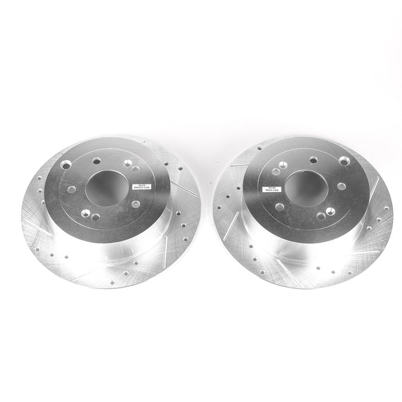 PowerStop Evolution Drilled Slotted Rotors Pair Rear For Hyundai Santa Fe
