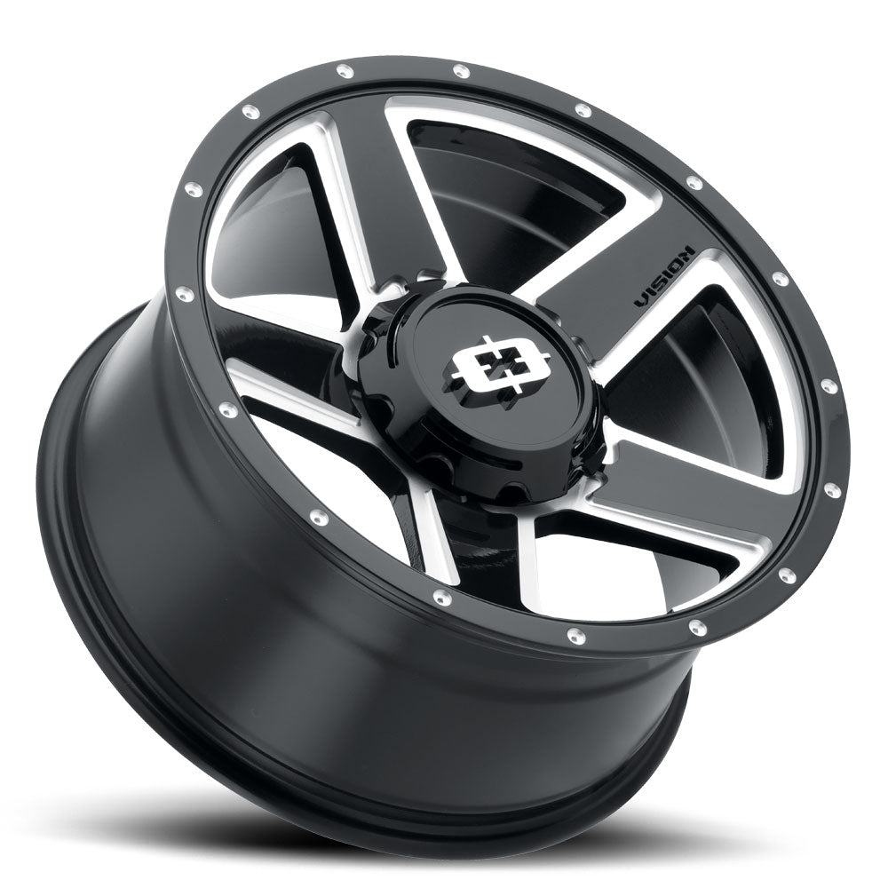 15x6 Vision 390 Empire Black Milled Spoke 6x139.7 6x5.5 ET0 Wheel Rim