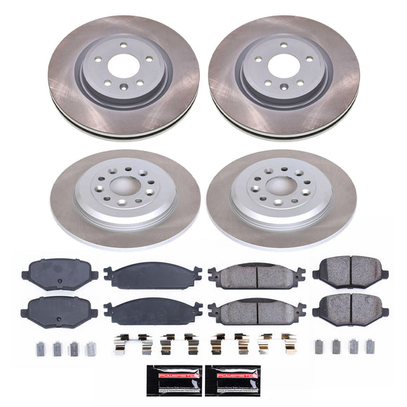 PowerStop Semi-Coated Rotor and Low-Dust Ceramic Brake Pad Kit