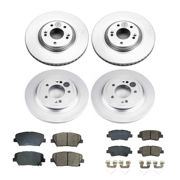 PowerStop Genuine Geomet Coated Rotor and Low-Dust Ceramic Brake Pad Kit