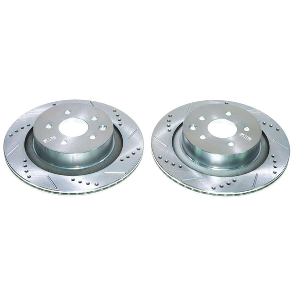 PowerStop Evolution Drilled Slotted Rotors Pair Rear For INFINITI G35