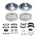 PowerStop Z36 Ceramic Brake Pads with Drilled Slotted Rotors and Drum Shoe Kit