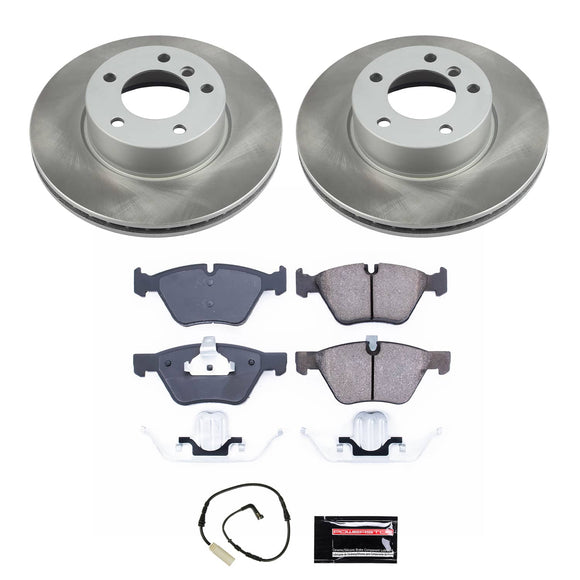 PowerStop Semi-Coated Rotor and Low-Dust Ceramic Brake Pad Kit
