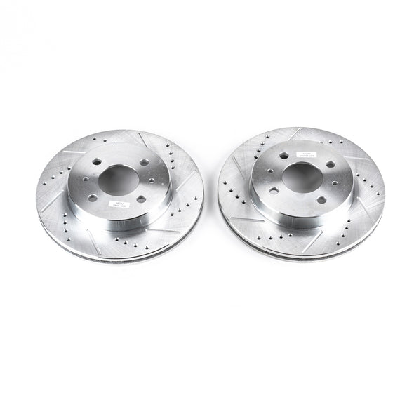 PowerStop Evolution Drilled Slotted Rotors Pair Front For Saturn SC