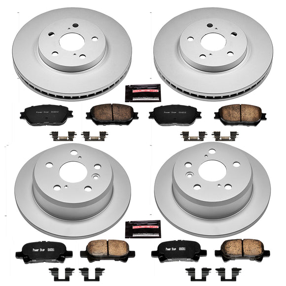 PowerStop Genuine Geomet Coated Rotor and Low-Dust Ceramic Brake Pad Kit
