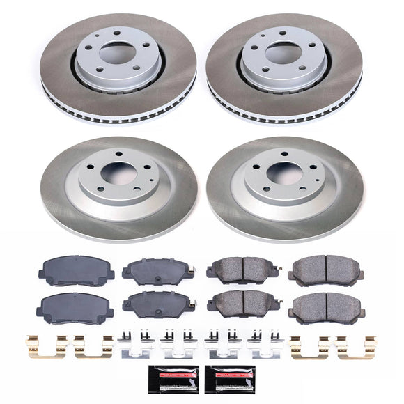 PowerStop Semi-Coated Rotor and Low-Dust Ceramic Brake Pad Kit