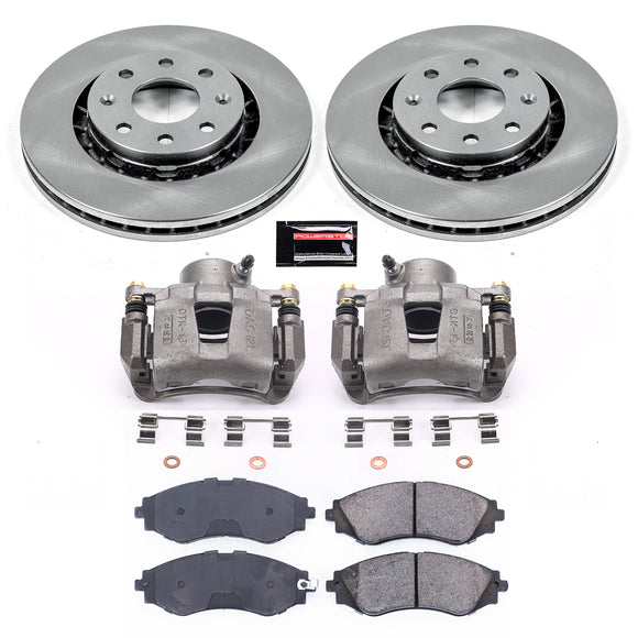PowerStop OE Stock Replacement Low-Dust Ceramic Brake Pad, Rotor and Caliper Kit
