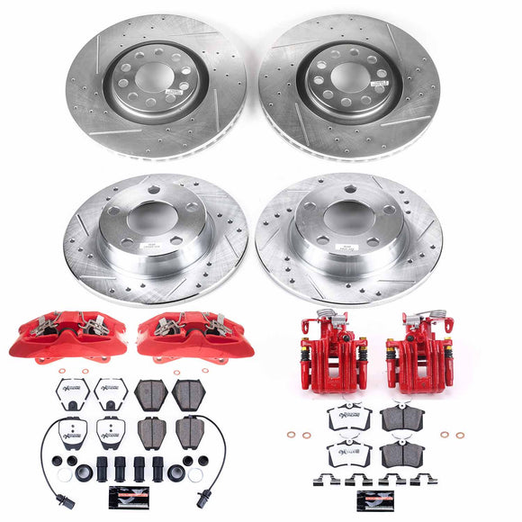 PowerStop Z26 Street Performance Ceramic Brake Pad, Drilled Slotted Rotor, and C
