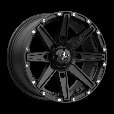 14X7 MSA Offroad Wheels Clutch Satin Black Wheel/Rim 4x156 ET10