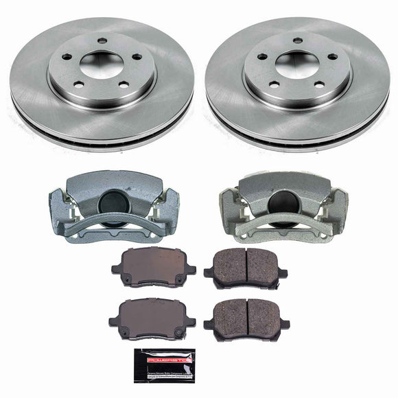 PowerStop OE Stock Replacement Low-Dust Ceramic Brake Pad, Rotor and Caliper Kit