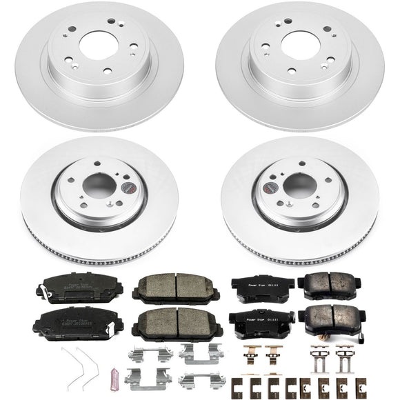 PowerStop Genuine Geomet Coated Rotor and Low-Dust Ceramic Brake Pad Kit