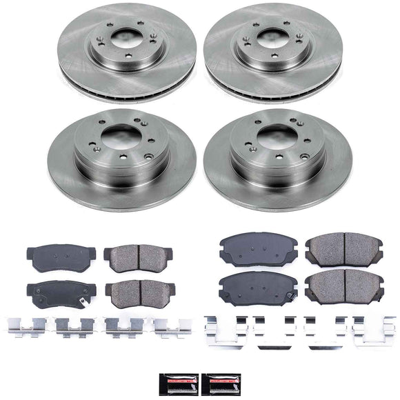 PowerStop OE Stock Replacement Low-Dust Ceramic Brake Pad and Rotor Kit