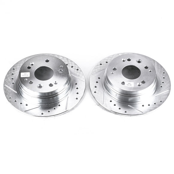 PowerStop Evolution Drilled Slotted Rotors Pair Rear For Acura CL
