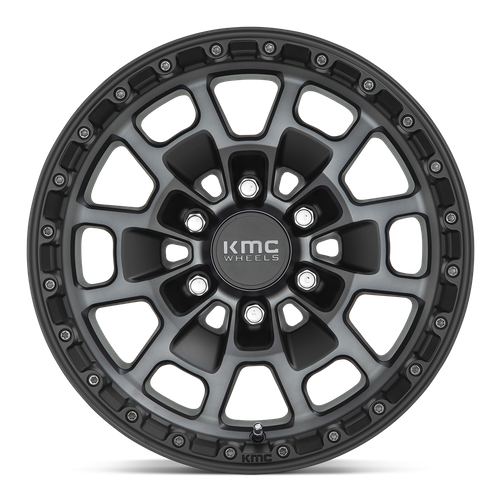 16X8 KMC KM718 SUMMIT Satin Black With Gray Tint 6X139.7 ET0 wheel/rim