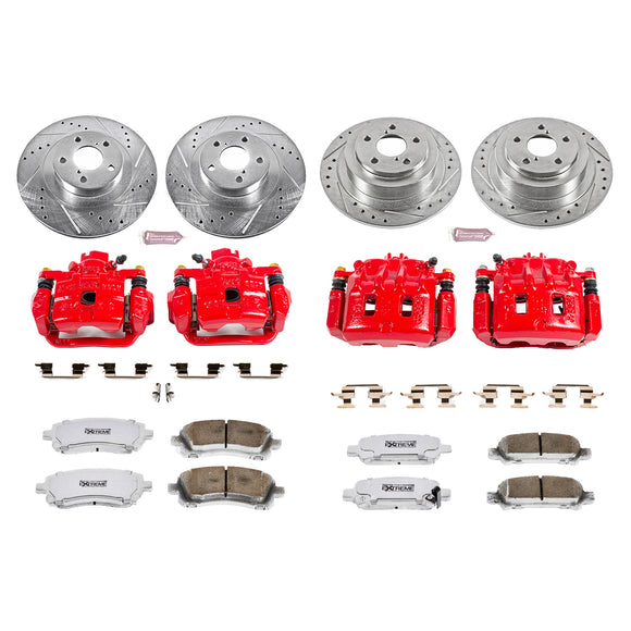 PowerStop Z26 Street Performance Ceramic Brake Pad, Drilled Slotted Rotor, and C