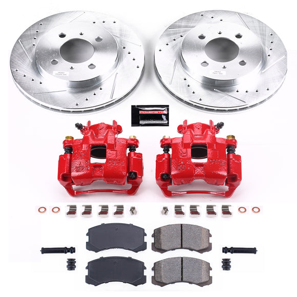 PowerStop Z23 Daily Driver Carbon-Fiber Ceramic Pads Drilled & Slotted Rotor & C