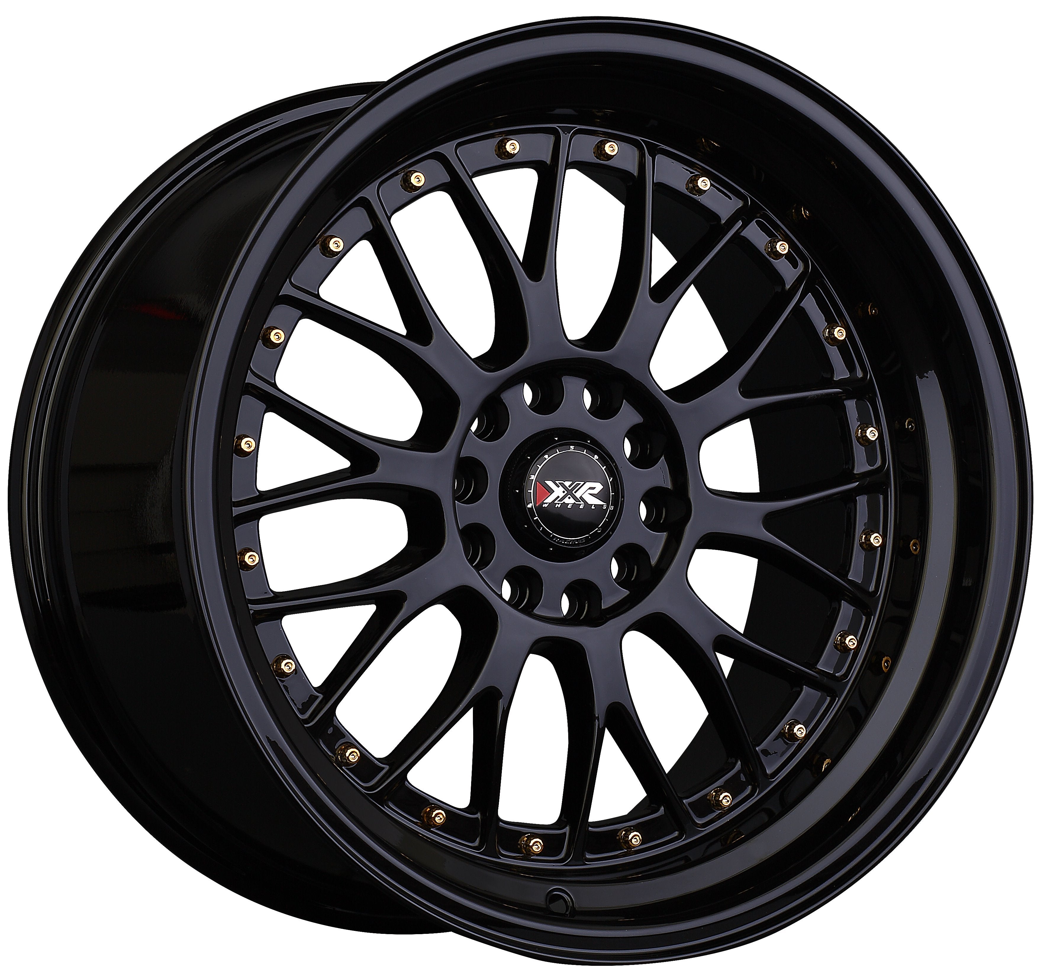 18x8.5 XXR 521 Black / Gold Rivets 5x114.3/120 ET25 - 0