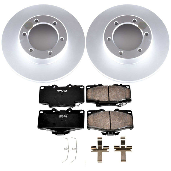 PowerStop Genuine Geomet Coated Rotor and Low-Dust Ceramic Brake Pad Kit