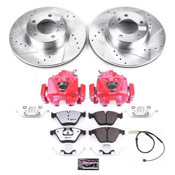 PowerStop Z26 Street Performance Ceramic Brake Pad, Drilled Slotted Rotor, and C